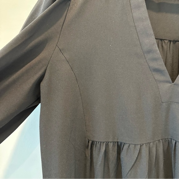 Pomander Place Tuckernuck Crepe Kenzo Mini Dress Tiered Long Sleeve Black Small - Picture 14 of 15